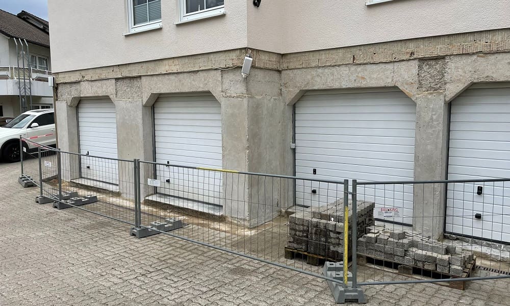 Instandsetzung eines defekten Garagensockels