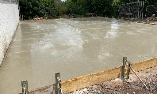 Betonbodenplatte für einen Anbau