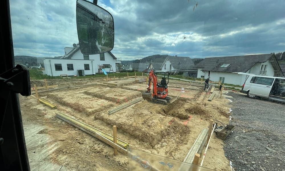 Erdaushub für Fundamente