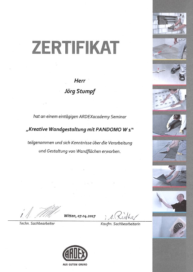 Zertifikat Trockenbau
