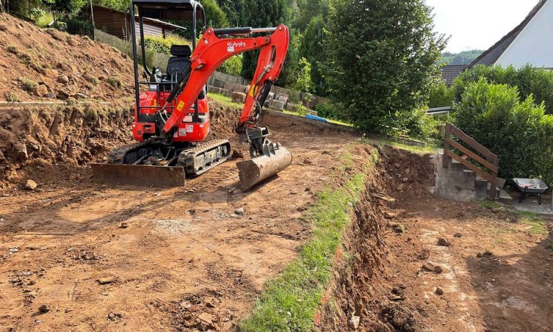 Erdarbeiten mit einem Bagger