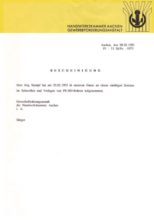 Zertifikat Beschichtung nach WHG § 62