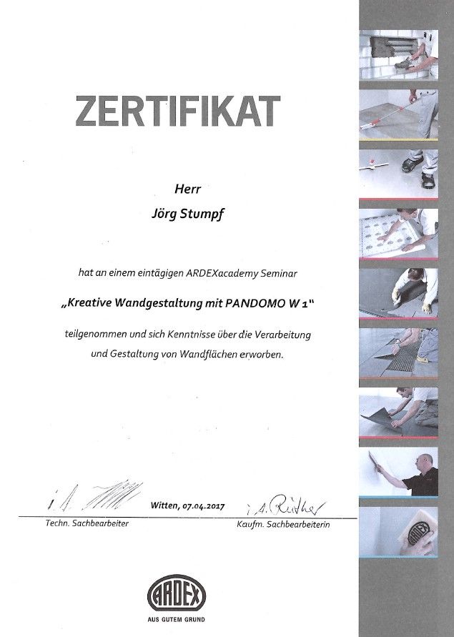 Zertifikat Trockenbau