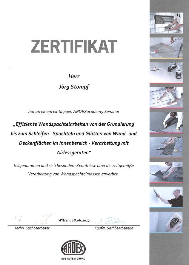 Zertifikat Trockenbau